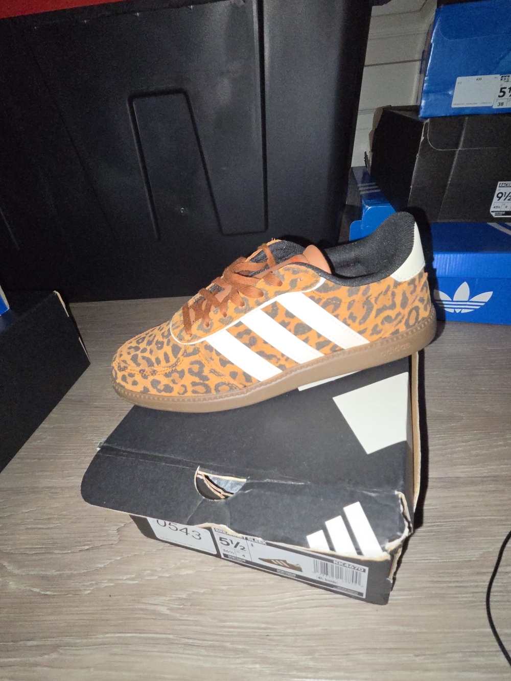 adidas Leopard Print Trainer in Brown & White